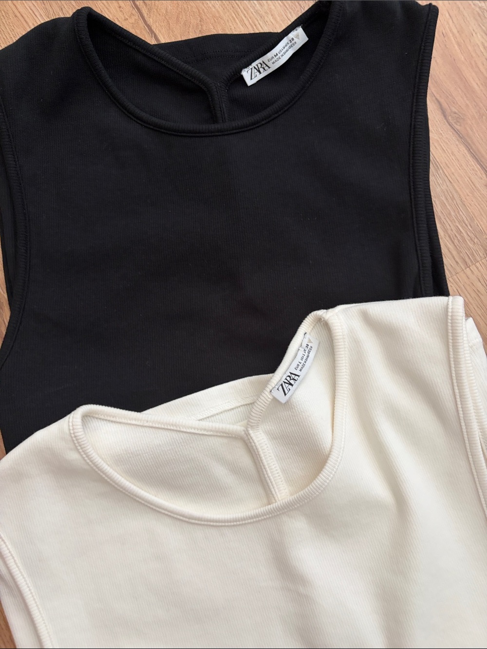 Bundle ZARA Cream Ribbed Sleeveless Top